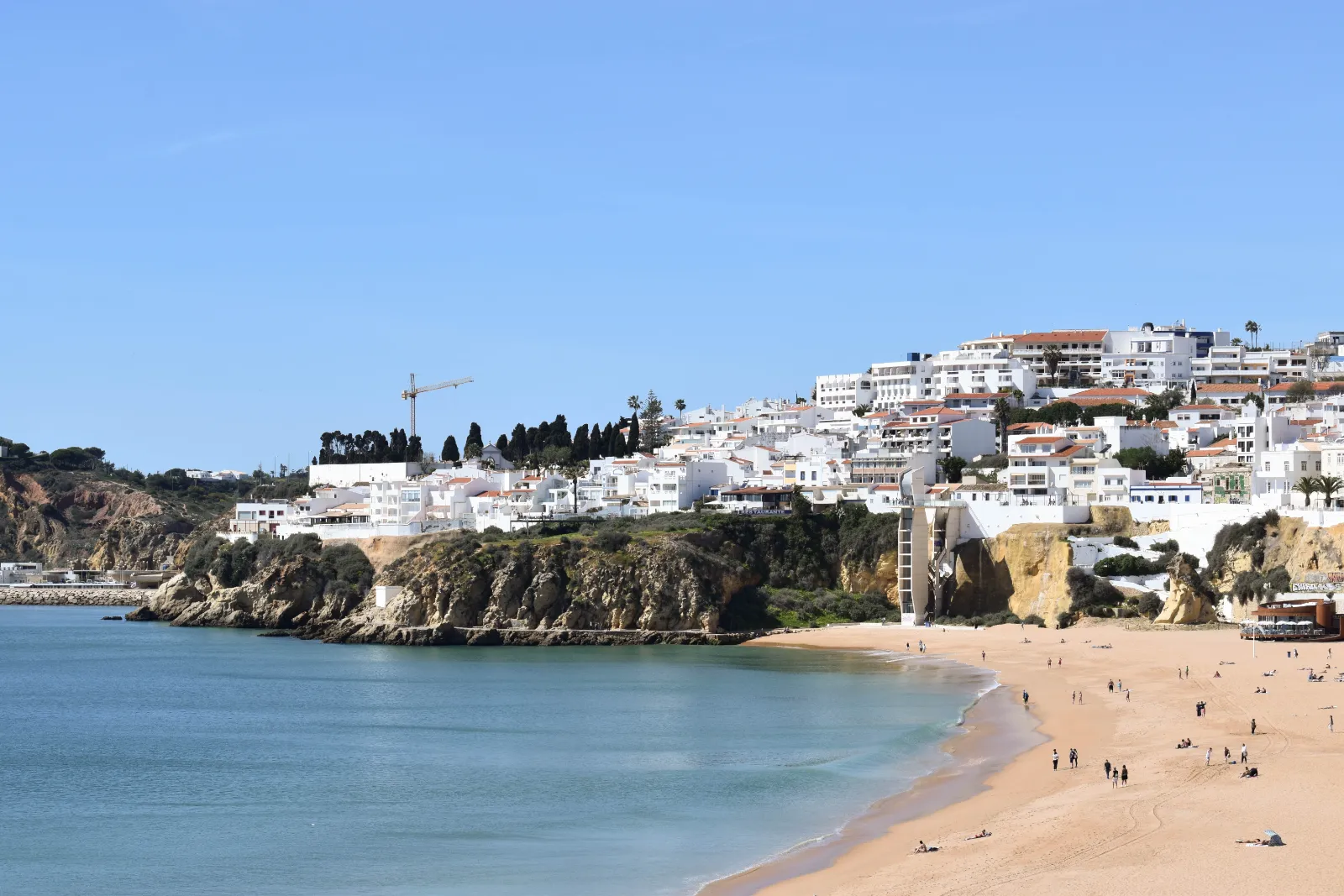 Albufeira Old Town and beach on the Algarve coast