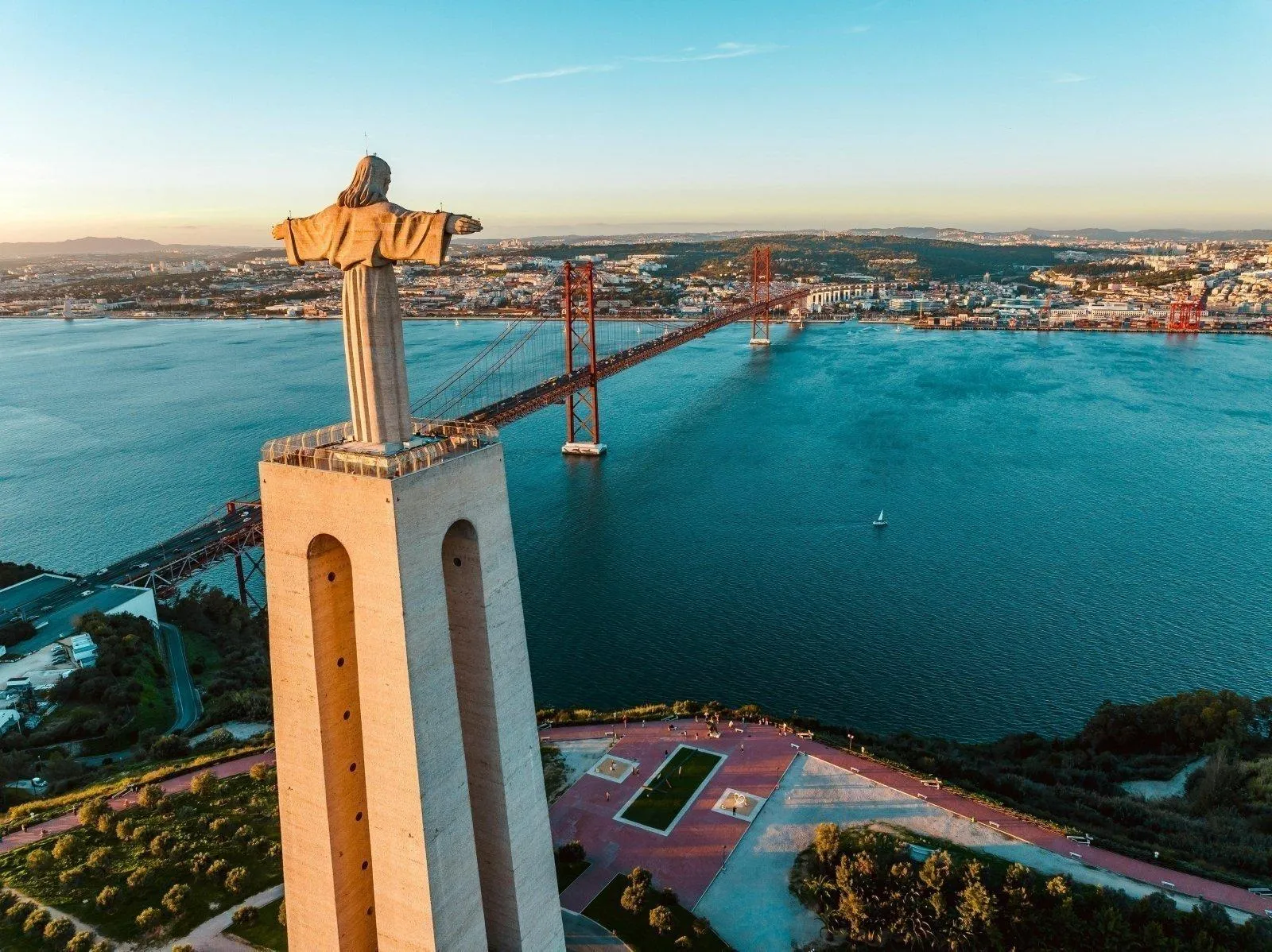 Almada and the Tagus waterfront overlooking Lisbon